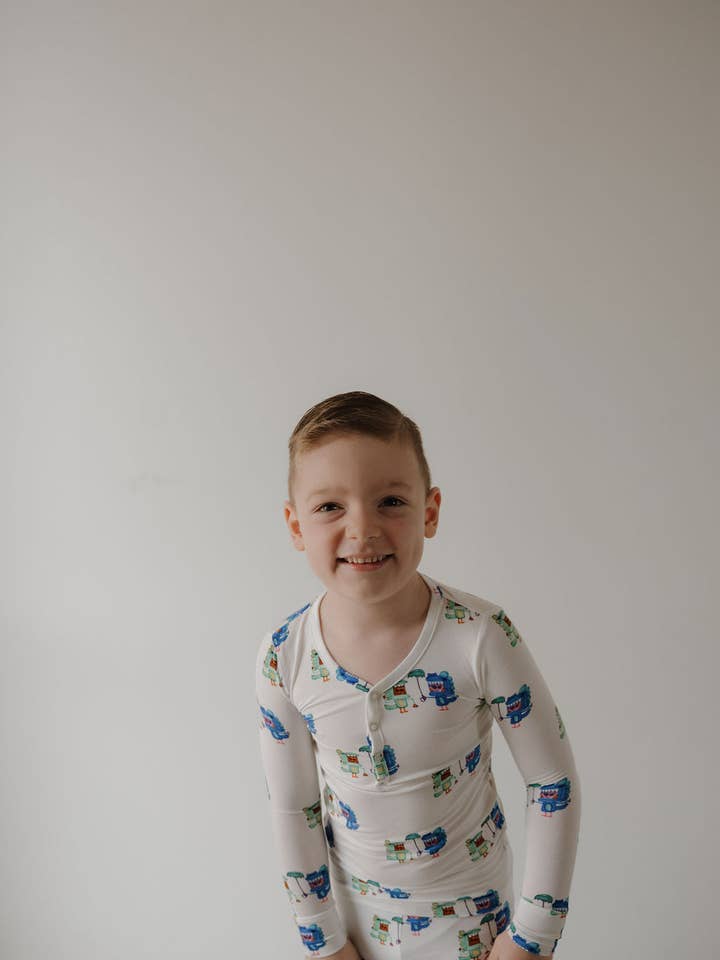 Forever French Baby - Wholesale Sleepwear Set - Kids - Bamboo Two Piece Pajamas | Charli's Monsters1