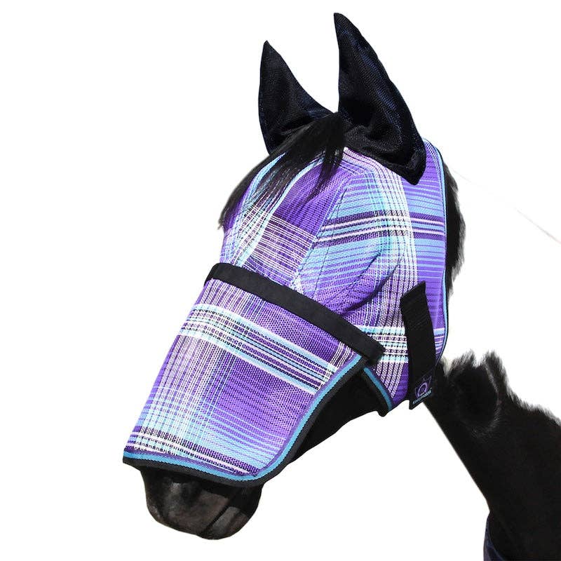 Kensington - Wholesale Horseback Riding Gear - 73% UV Fly Mask with Removable Nose - Soft Mesh Ears & Forelock Opening1