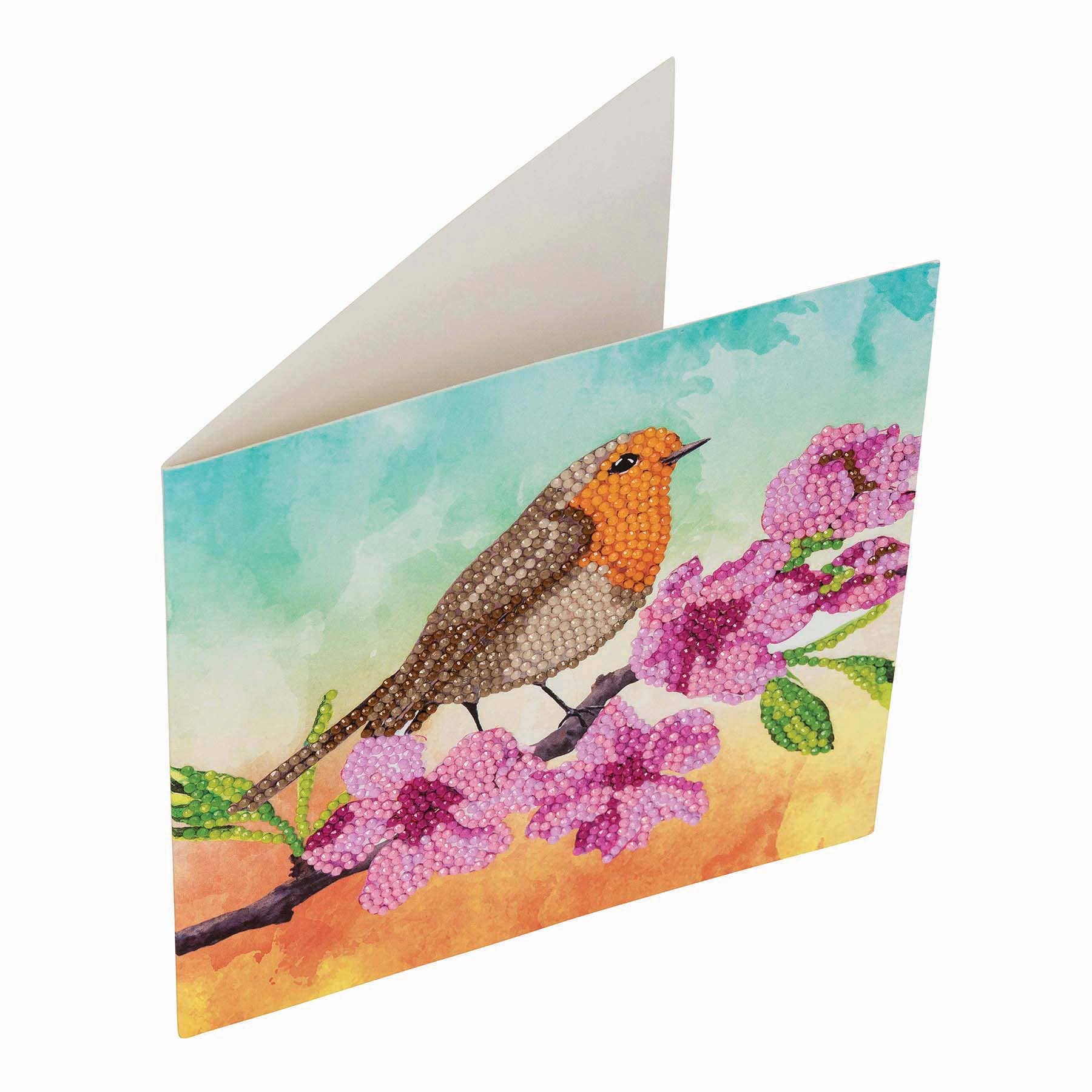 Outset Games and Cobble Hill Puzzles - Wholesale DIY Craft Kit - Crystal Art Card Kit: Robin1