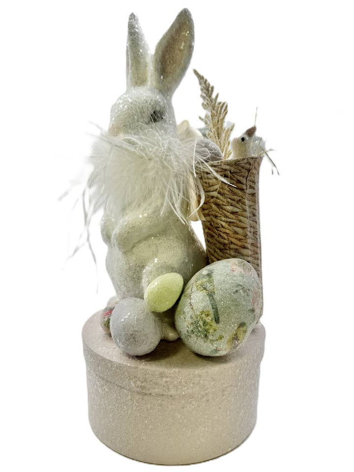 Decoração de Mesa Coelho Jackson - Branco por atacado de Sherri's Designs