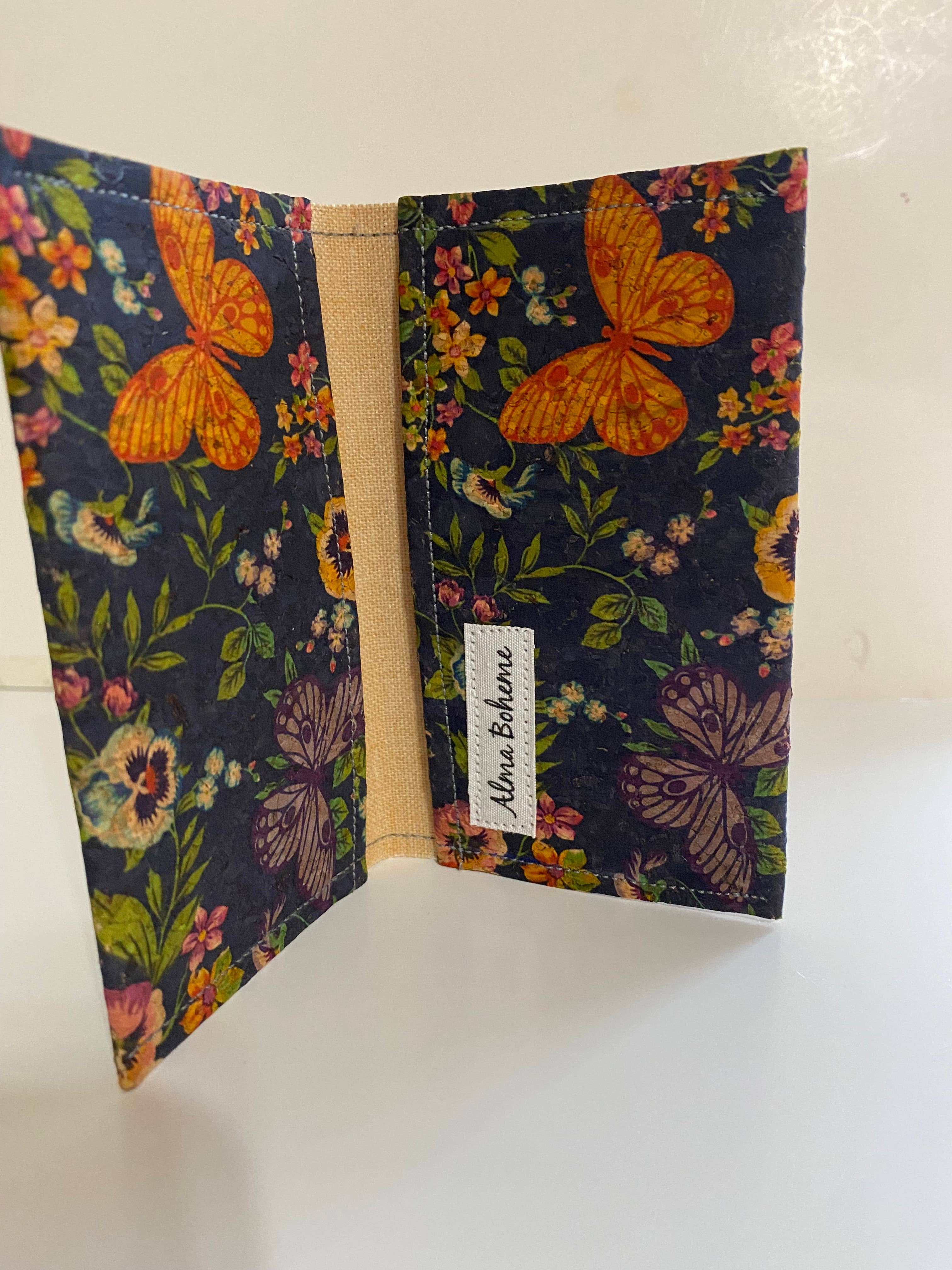 Alma Boheme Handmade - Vente Portefeuille – femme - Portefeuille pliant en liège avec motifs nature - Porte-cartes18