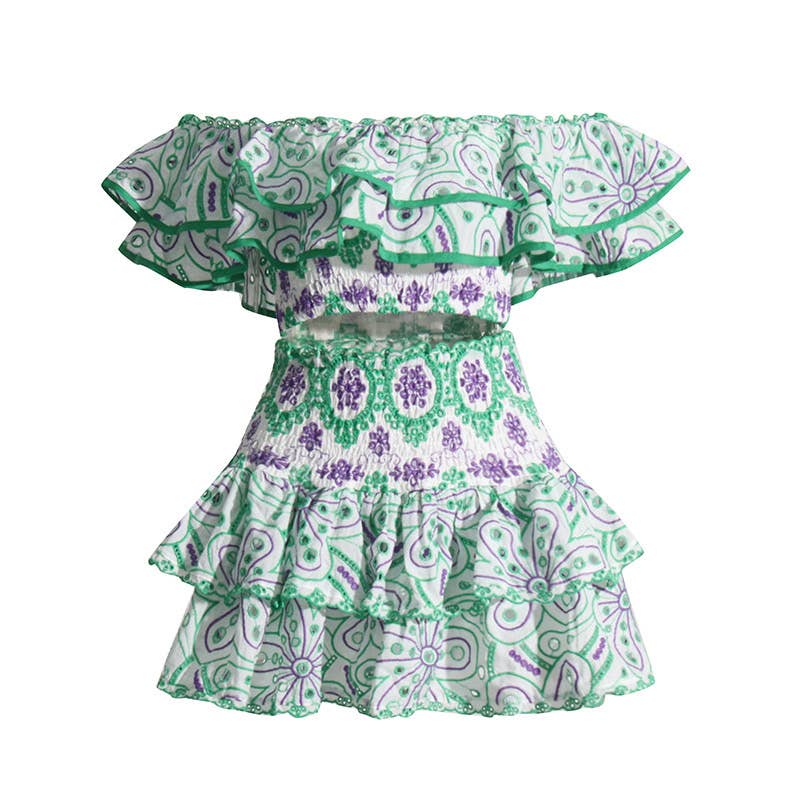 Productseeker - Wholesale Top & Skirt Set - Women's - SET044 Women Ruffle Skirt Set Mini Skirt36