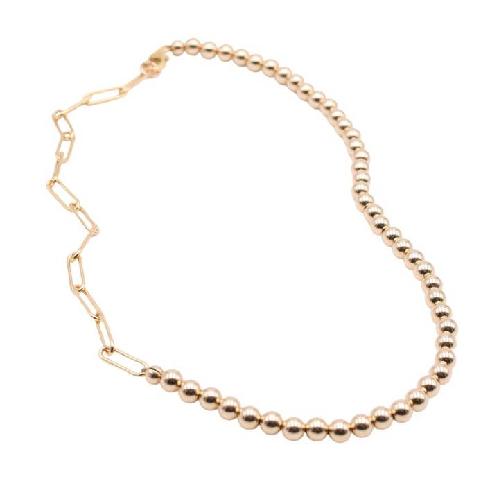 Half Gold Filled & Paper Clip Chain Necklace for wholesale by Bozkurt Jewelry