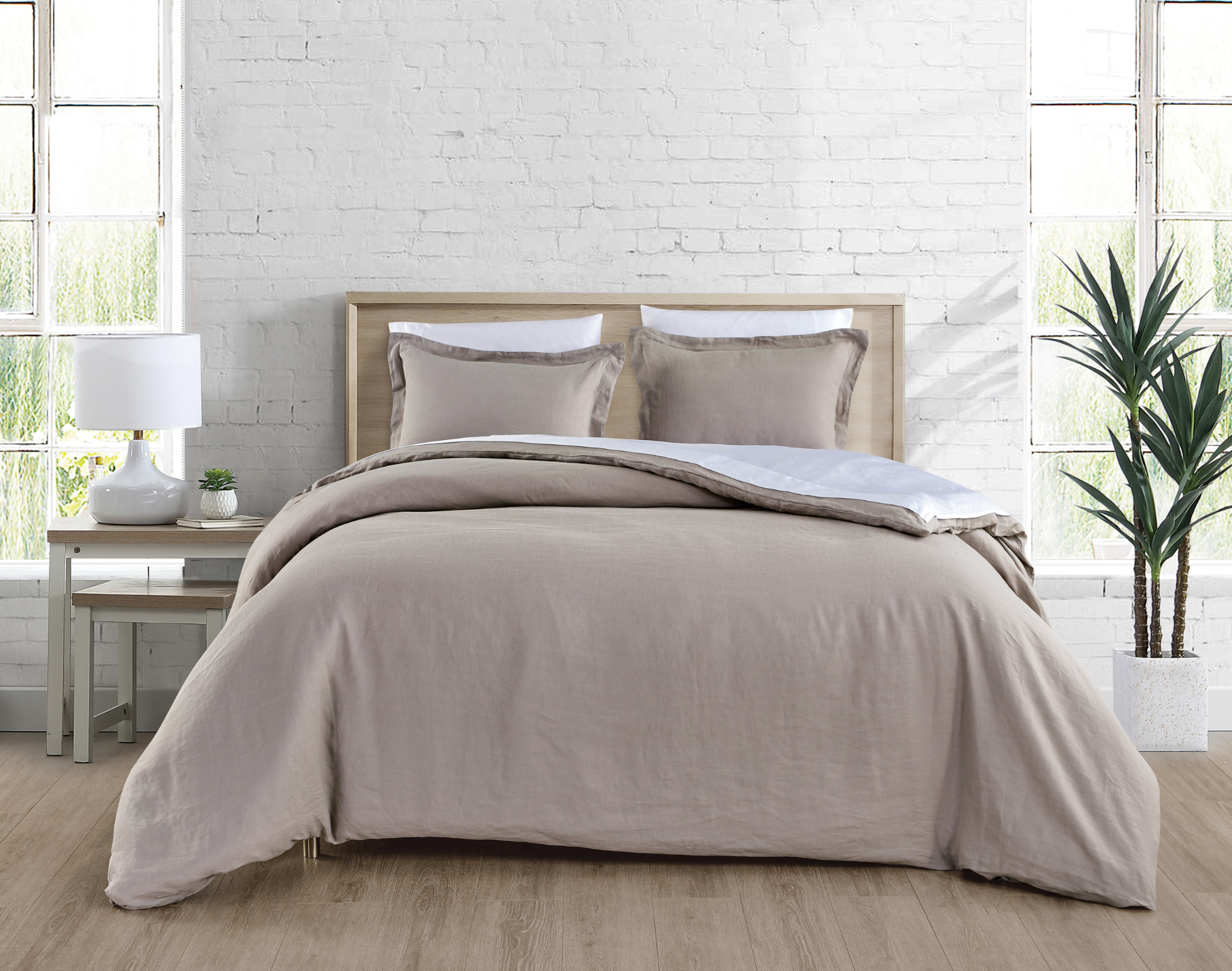 OCOCHI - Wholesale Beddengoedset - Alberta/Vermont/Alaskan King bed van 8x8ft (96" breedte x 96" lengte), steengewassen linnen dekbedovertrekset16