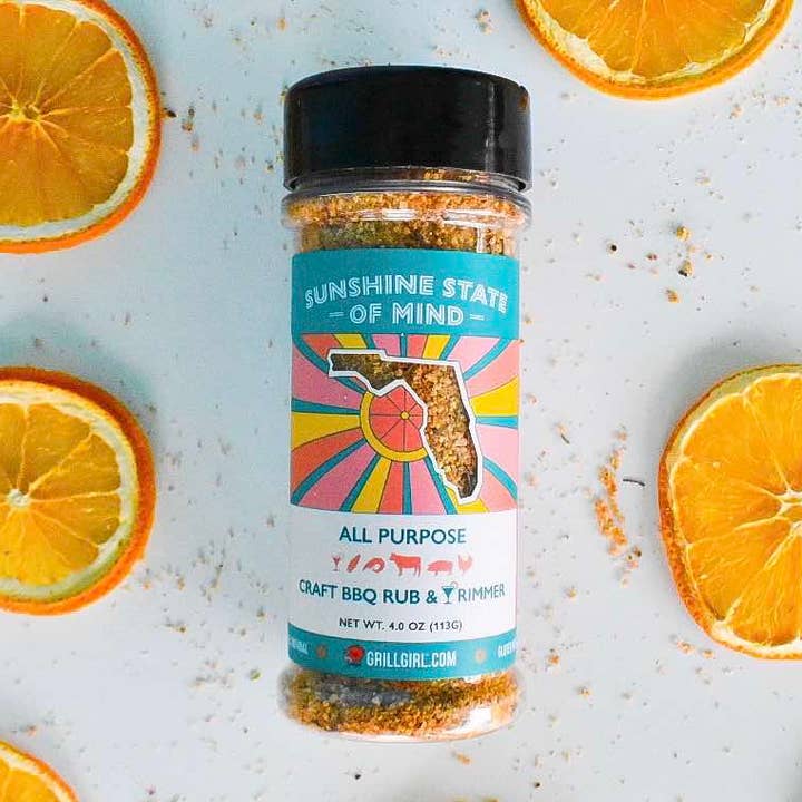 Sunshine State of Mind Craft BBQ Rub & Cocktail Rimmer 4 oz for wholesale by GrillGirl