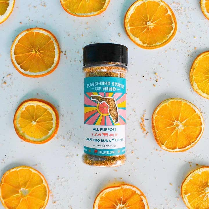 GrillGirl - Wholesale Rub - Sunshine State of Mind Craft BBQ Rub & Cocktail Rimmer 4 oz