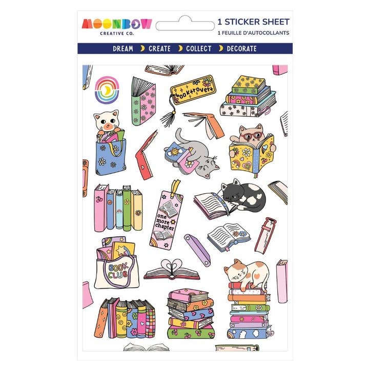 Litter-ary Cats Glossy Sticker Sheet
for wholesale by Moonbow Creative Co.