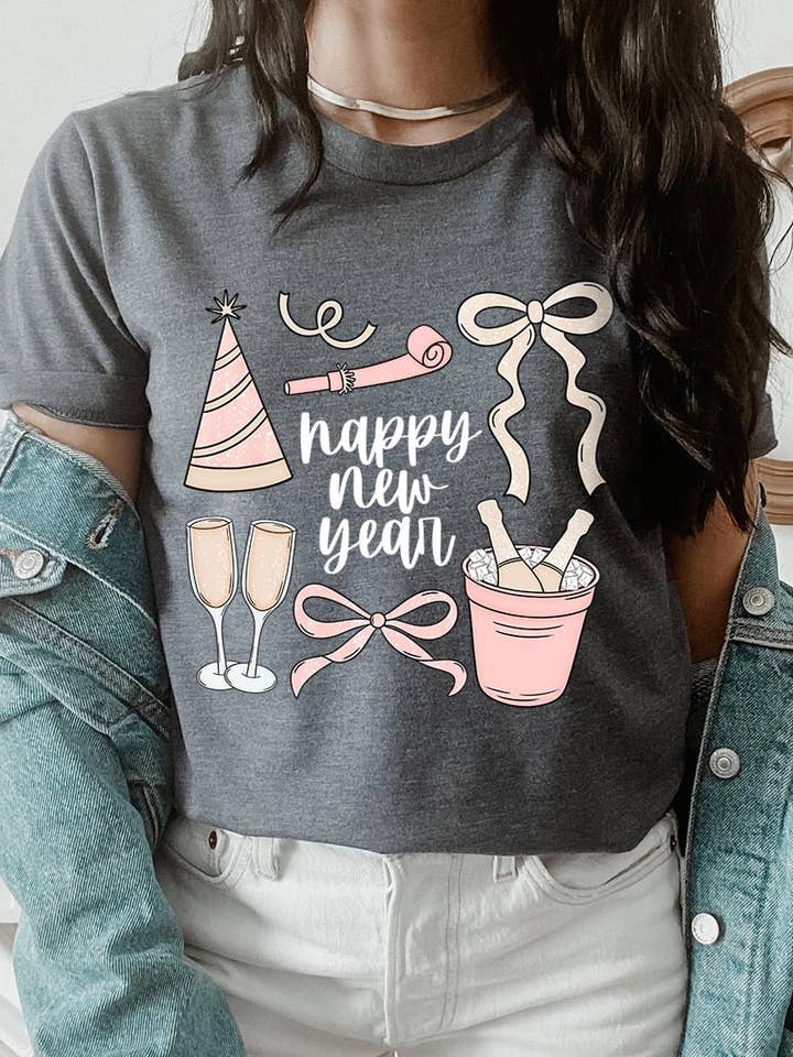 T-shirt graphique Happy New Year pour la vente par COLORBEAR