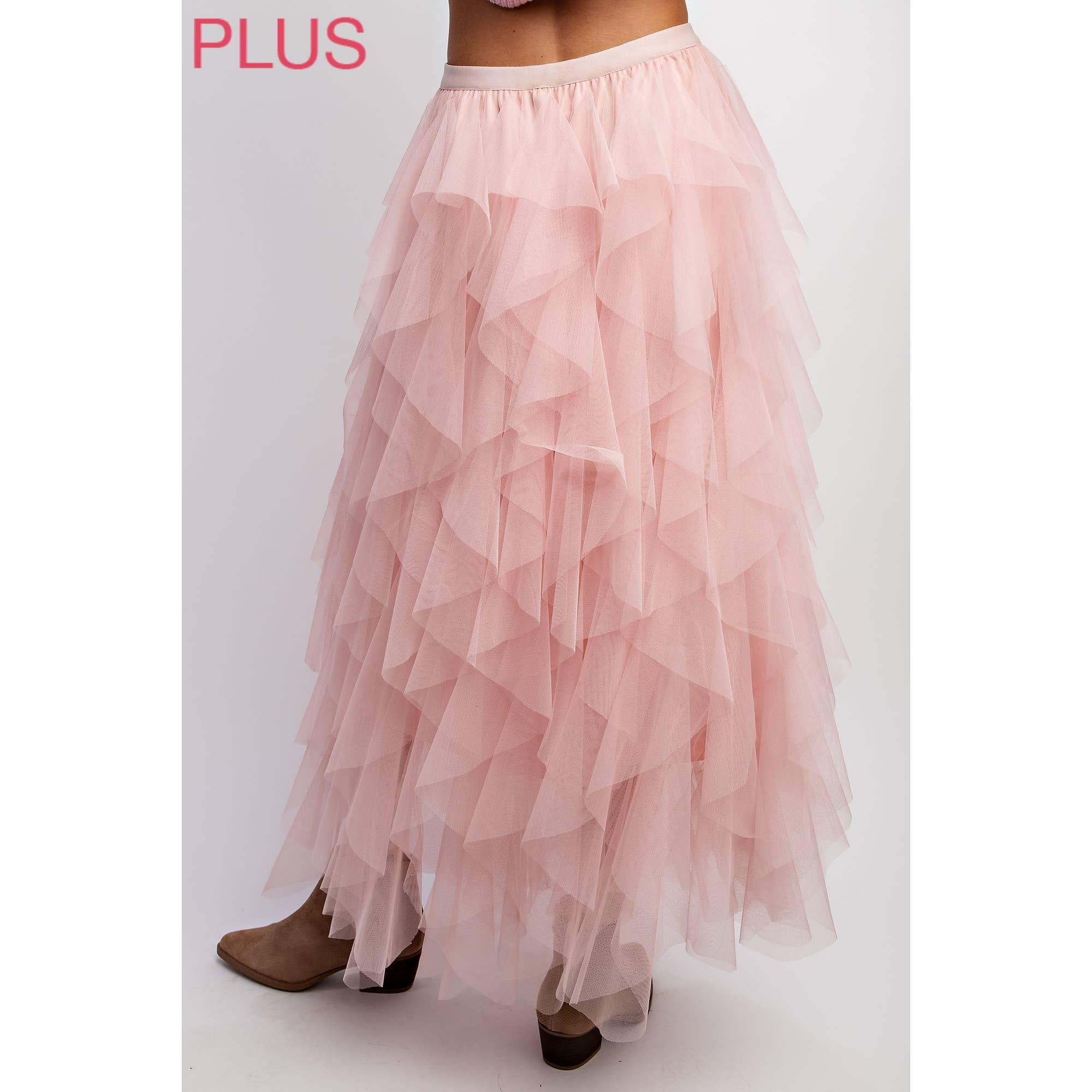 Sweet Generis - Wholesale Skirt - Women's - PLUS CASCADING TULLE MESH LAYERED MAX SKIRT30