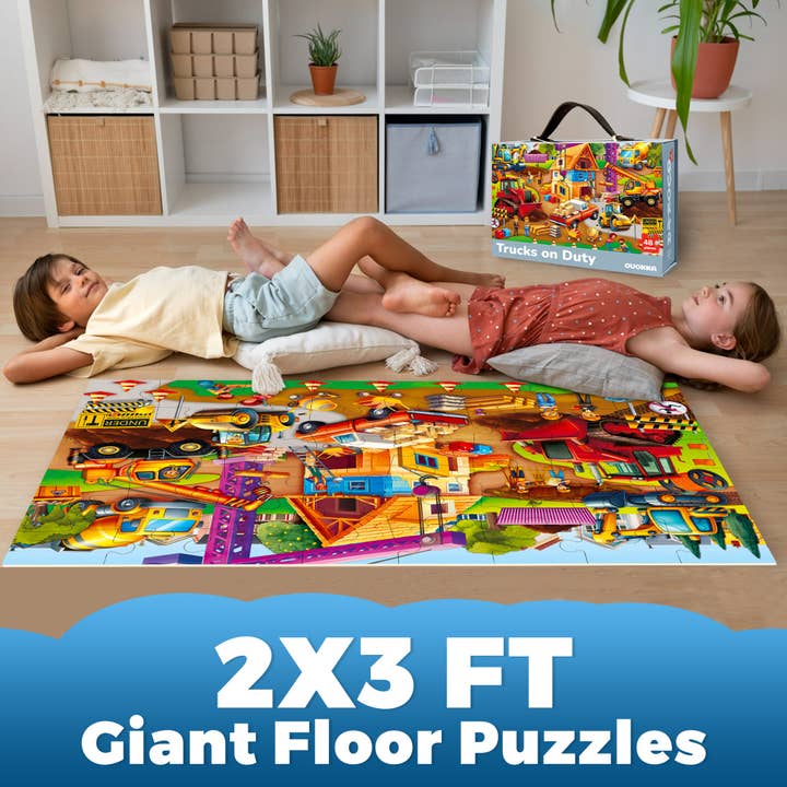 QUOKKA - Wholesale Puzzle - Kids - 2x3 FT Giant Floor Puzzles for Kids | Construction