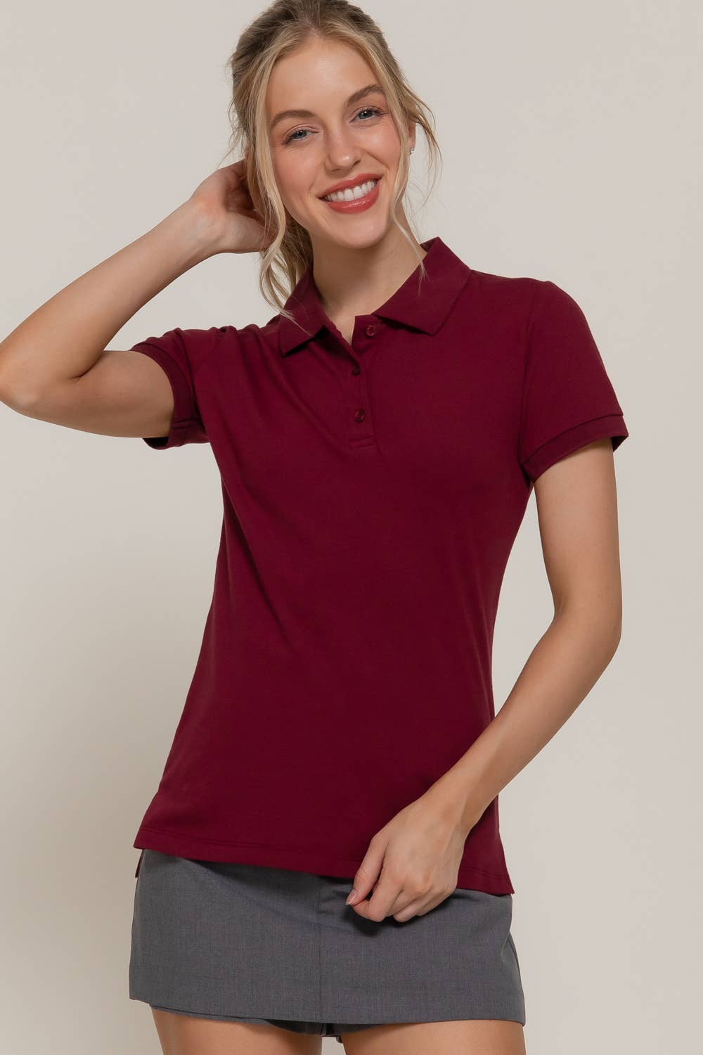 Active Basic | Active USA - Wholesale Polo - Women's - Short Sleeve Classic Pique Polo Top11