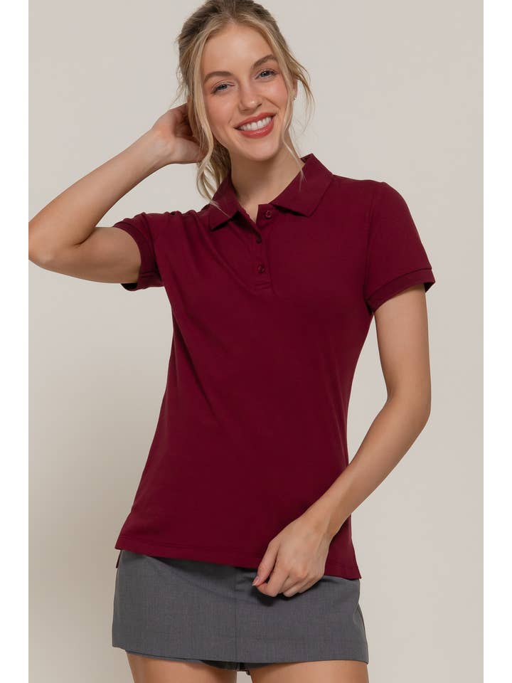 Active Basic | Active USA - Wholesale Polo - Women's - Short Sleeve Classic Pique Polo Top11