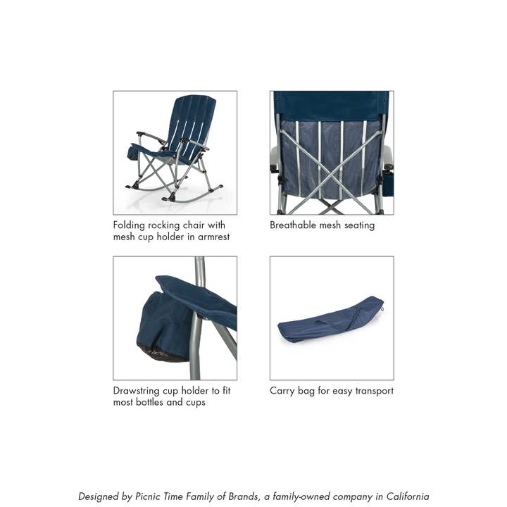 Black Georgia Bulldogs Outdoor Rocking Camp Chair for wholesale on Faire
