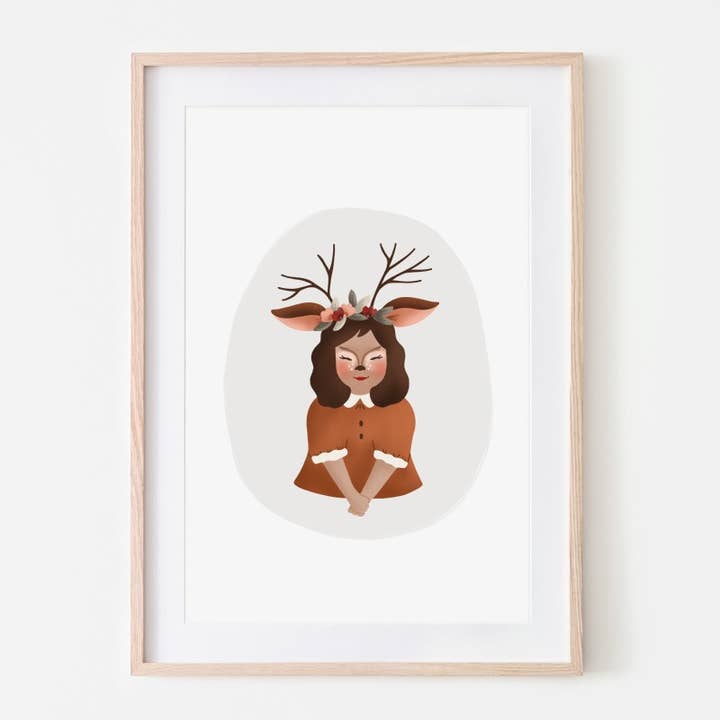 A4 poster/Poster - Kids autumn - Little fawn costume for wholesale by Atelier Oranger