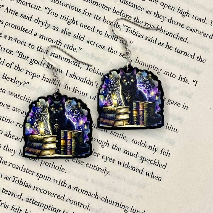Briar layne - Wholesale Dangle Earrings - Mystic, Mythical, Cat & Book Lovers Earrings5