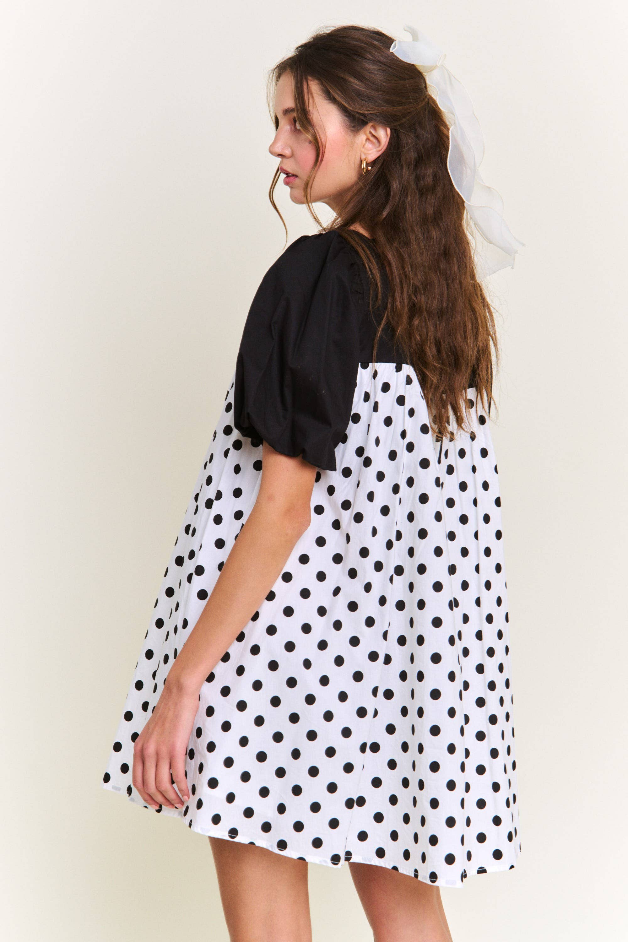 Blanco Minivestido lunares de venta al por mayor en Faire6