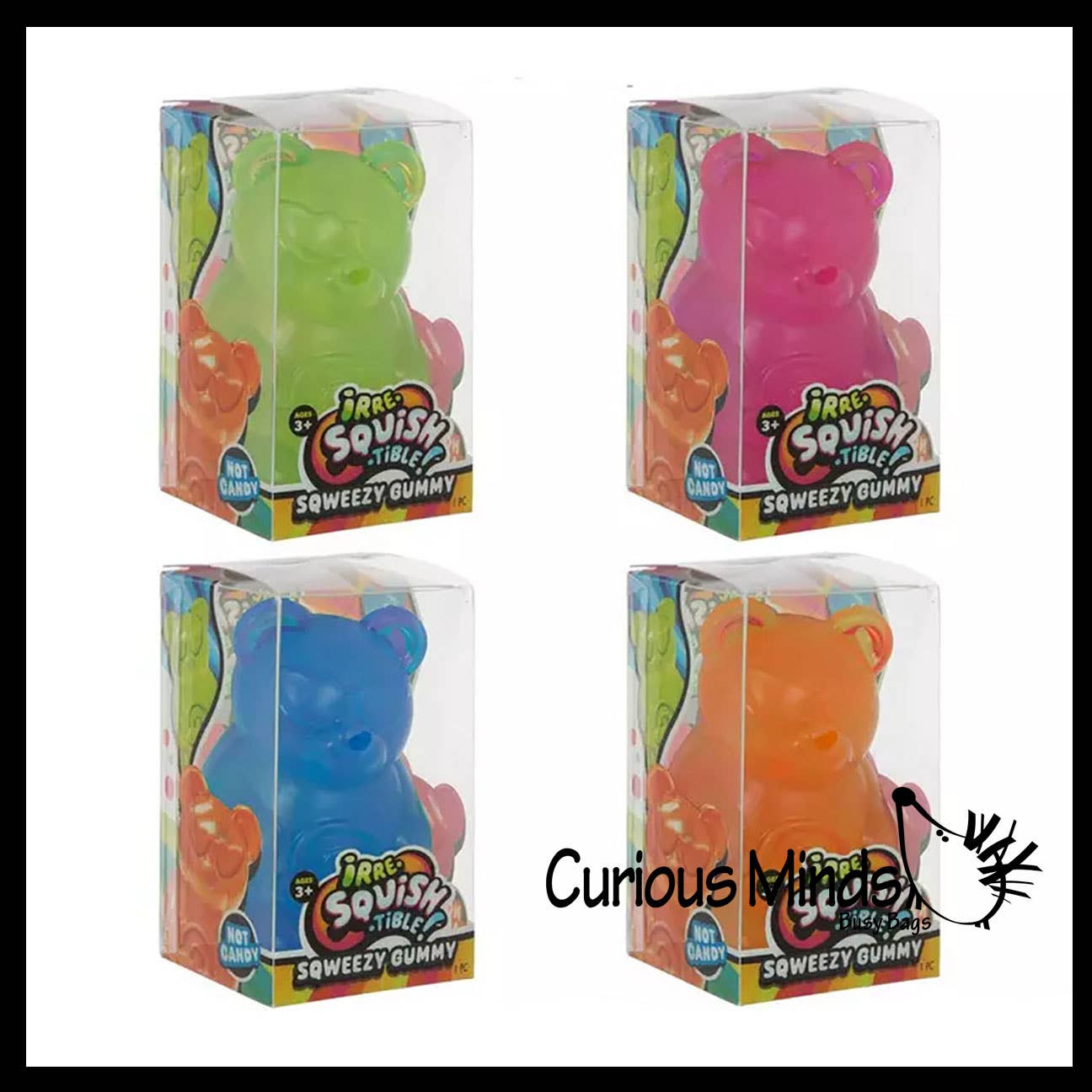 Curious Minds Toys - Vente Jouet mou – enfant et bébé - 1 Balle Anti-Stress en Forme d'Ours Gélifié Remplie de Gelée - Jouet Sensoriel Squishy11