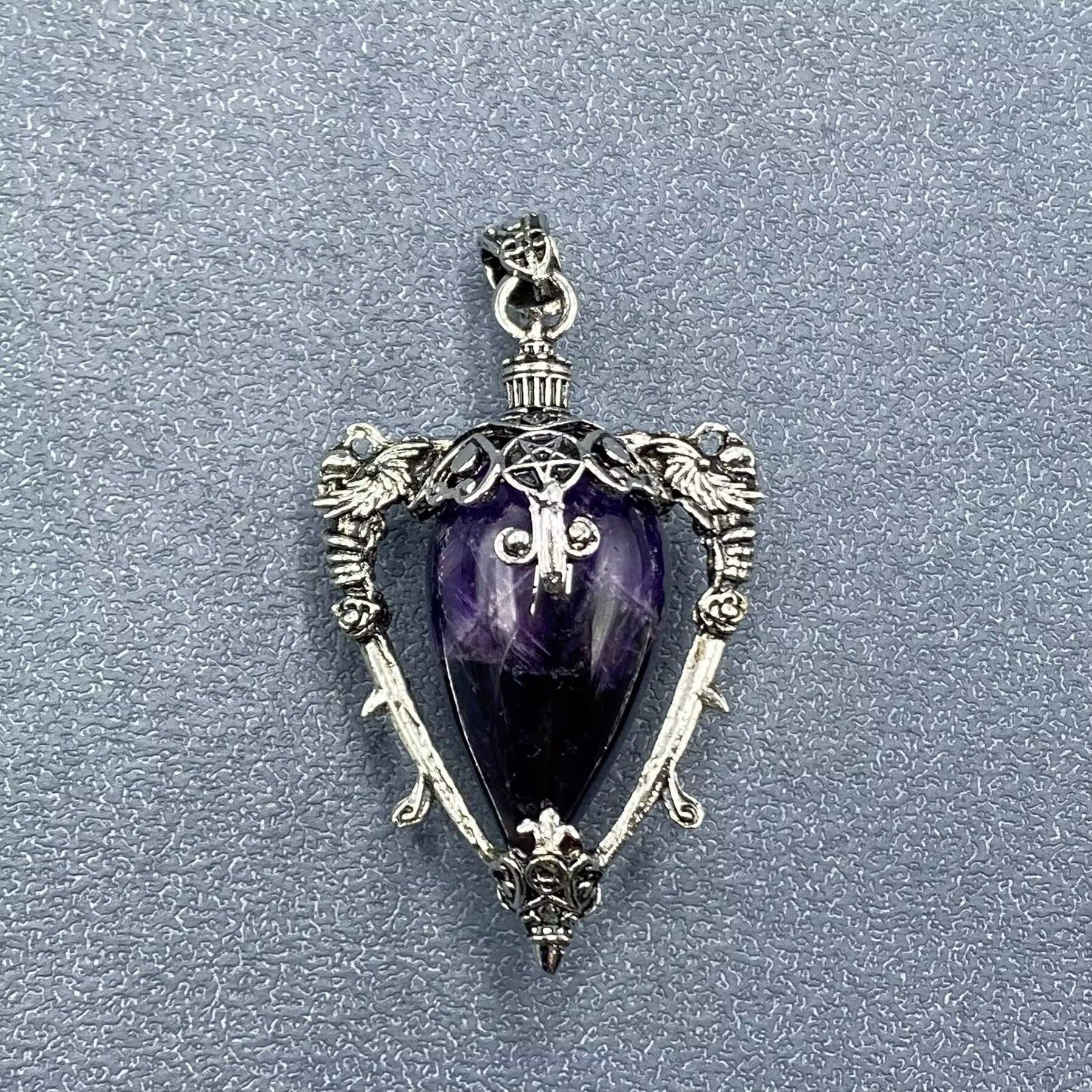 Mio Queena - Wholesale Spiritual Stone/Crystal - Vintage Stone & Crystal Bottle Charm Pendant - CS17