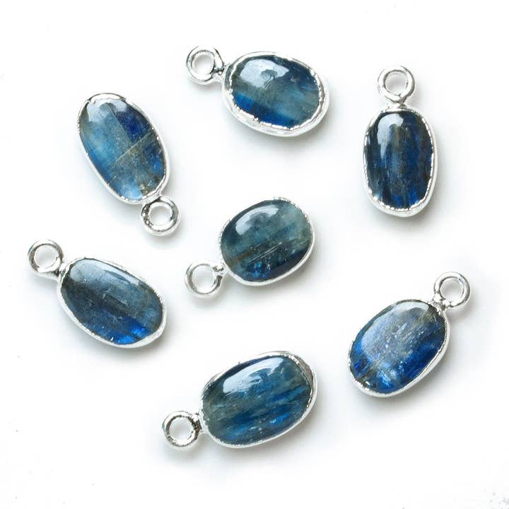 16x8mm Silver Leafed Kyanite Oval Pendant 1 Piece for wholesale by The Bead Traders