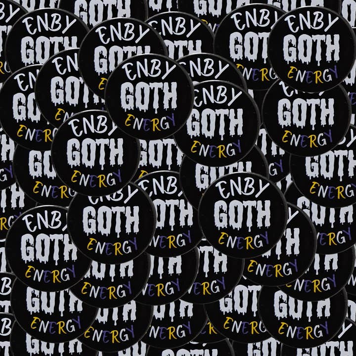 sent with Pride – wholesale Lapel pin/button – Enby Goth and gay badges goth badges, Goth pin badge 2