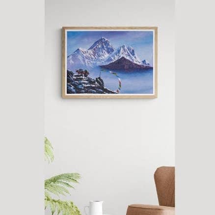 Himalayas Shop - Venta al por mayor Pintura/dibujo - Pintura al óleo de la vista frontal del monte Everest