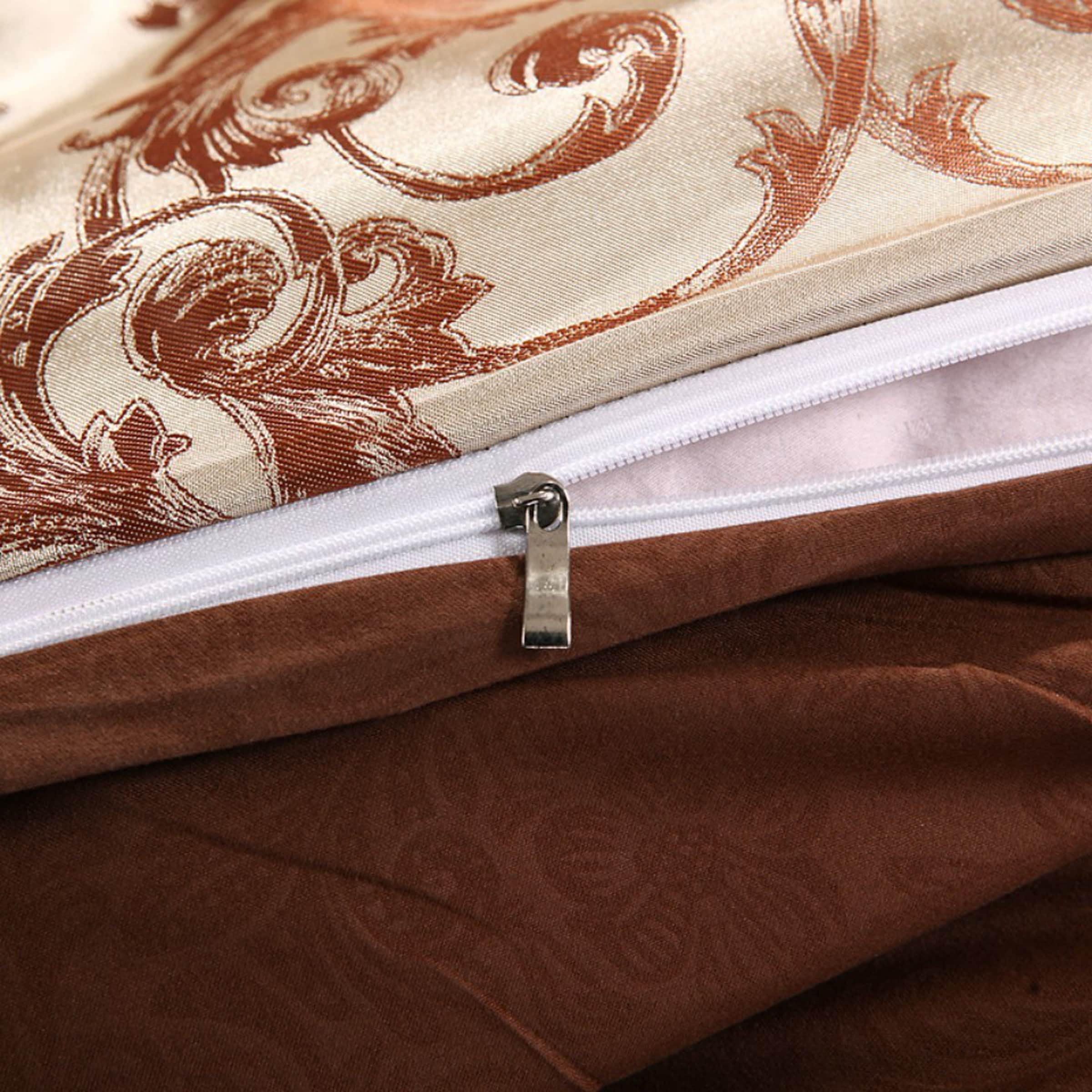 daintyduvet – Conjuntos de cama por atacado – Conjunto de capa de edredon de cobre de luxo, Jacquard Fabric Aesthetic Bedding Decorative, Conjunto de cama bordado7