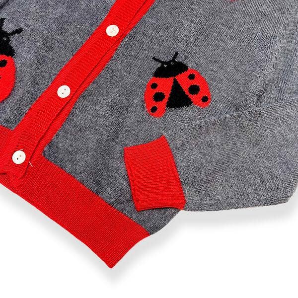 Doe a Dear - Wholesale Cardigan - Kids - A50 1985 Ladybug Wooly Cardigan
