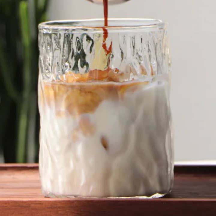 Ribbed Glass Transparent Coffee Cup Drinkware for wholesale by IVORE.GROUP (We cover All Import duty)