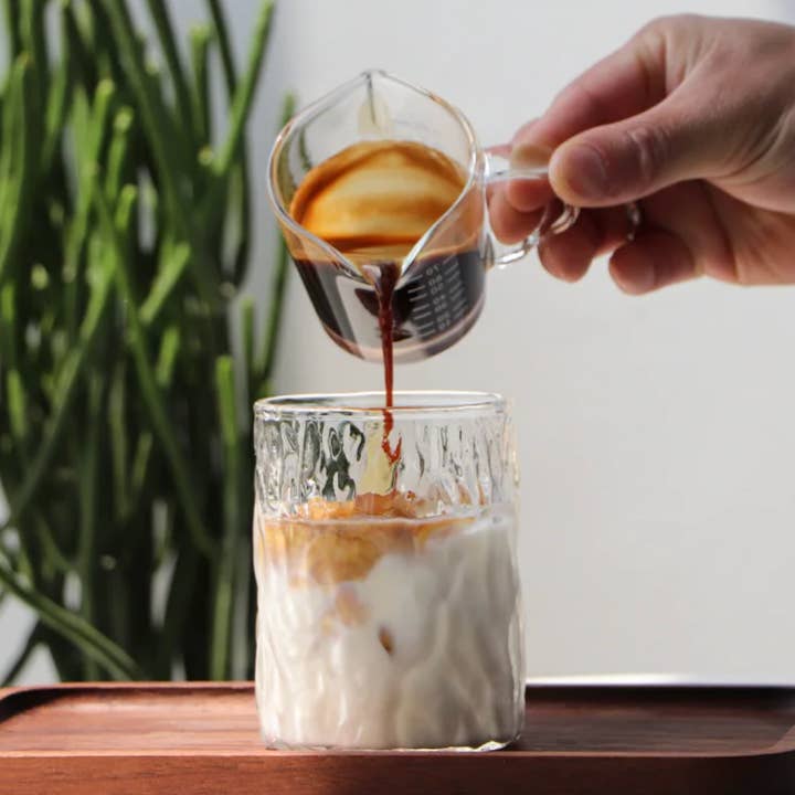 IVORE.GROUP - Wholesale Coffee/Tea Cup - Ribbed Glass Transparent Coffee Cup Drinkware