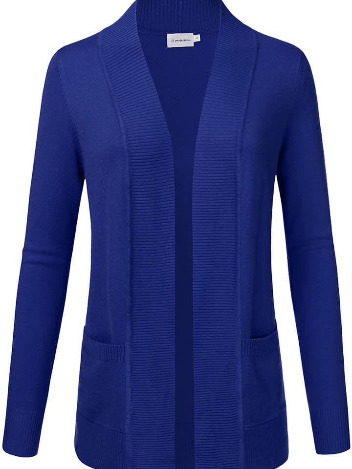 AWOCAL313_Open Front Long Sleeve Pockets Sweater Cardigan for wholesale by NINEXIS