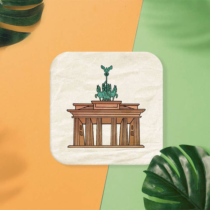 Stadtliebe® | Berlin beer mat postcard “Brandenburger To” for wholesale by Stadtliebe®