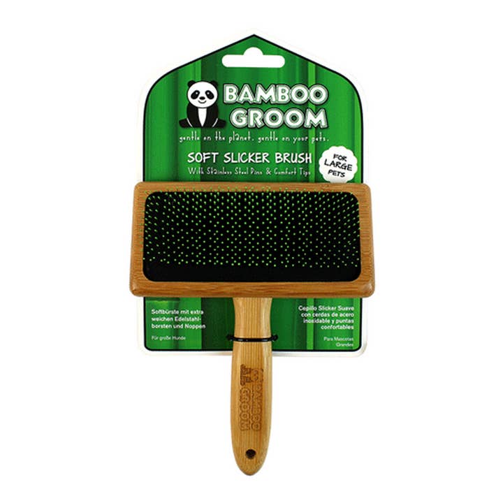 King Wholesale Pet Goods - Wholesale Pet Brush - Cat/Dog - Alcott Bamboo Groom Soft Slicker Brush L