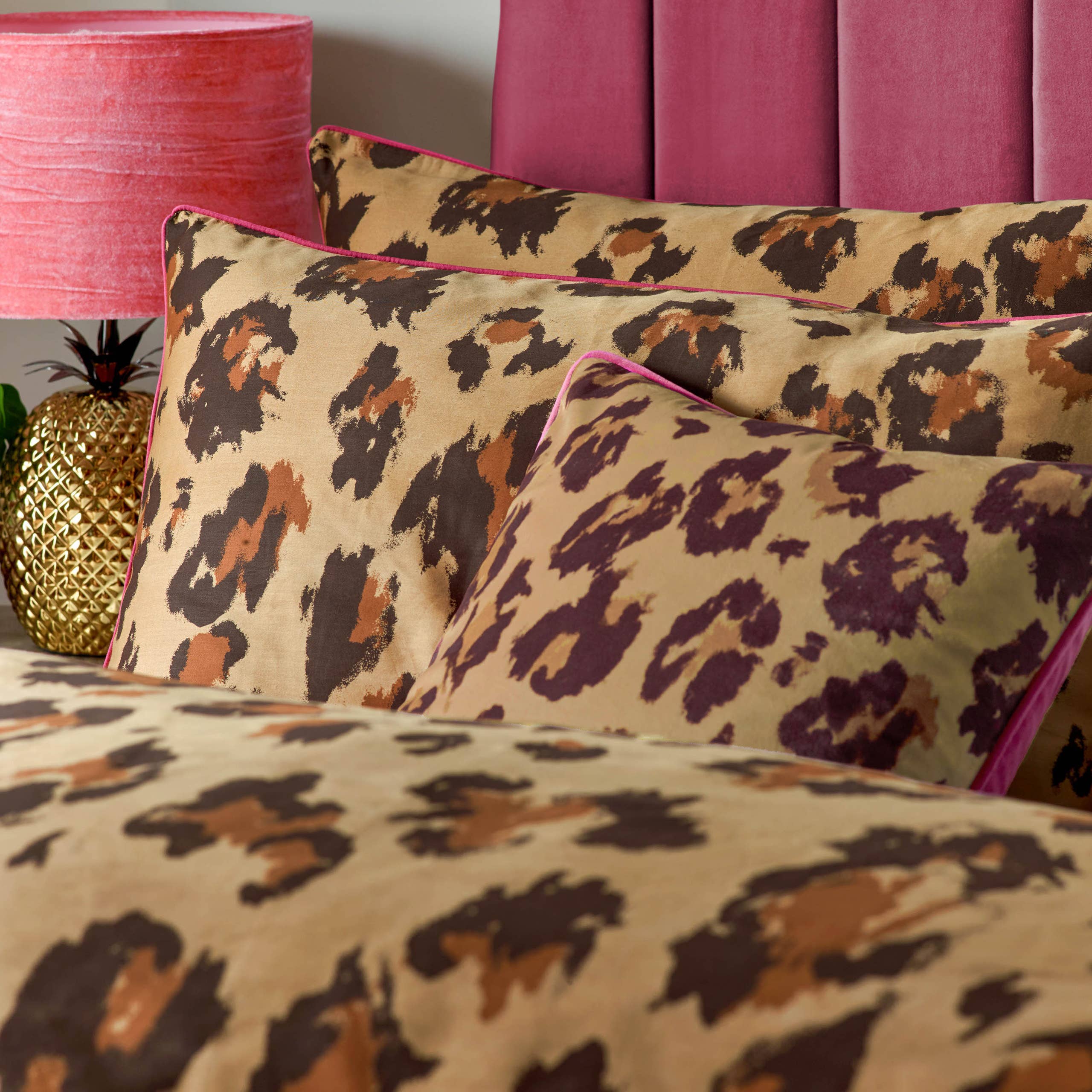 True Leopard Piped Velvet Cushion Multi for wholesale on Faire6