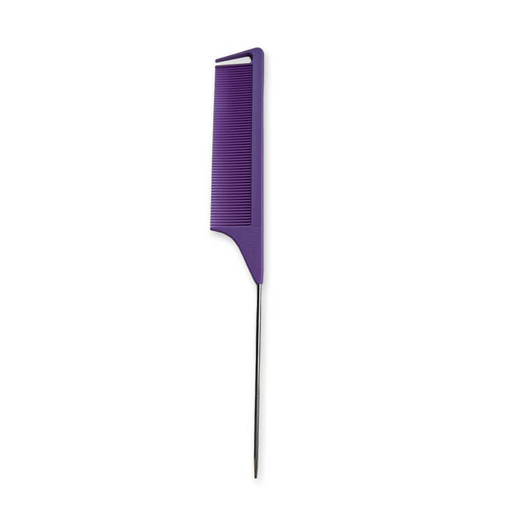 AfricanFabs - Wholesale Hair Brush/Comb - Professional Pin Tail Parting comb - Braids Rat Tail Hair Comb - Purple