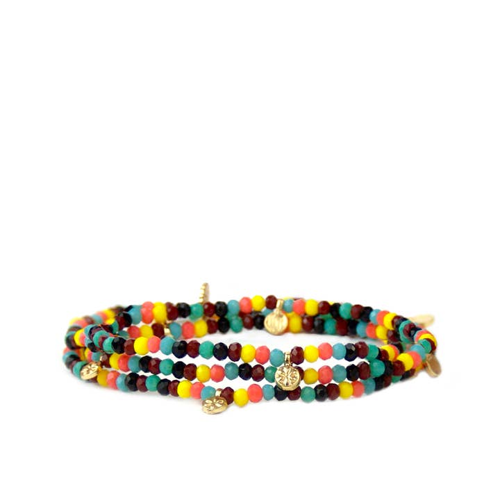 Marlyn Schiff - Wholesale Beaded Bracelet - mini disc stretch wrap
