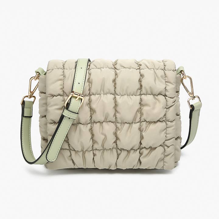 Jen & Co. - Wholesale Crossbody Bag - Women's - M2512 Tegan Quilted Nylon Crossbody w/ Snap Closure