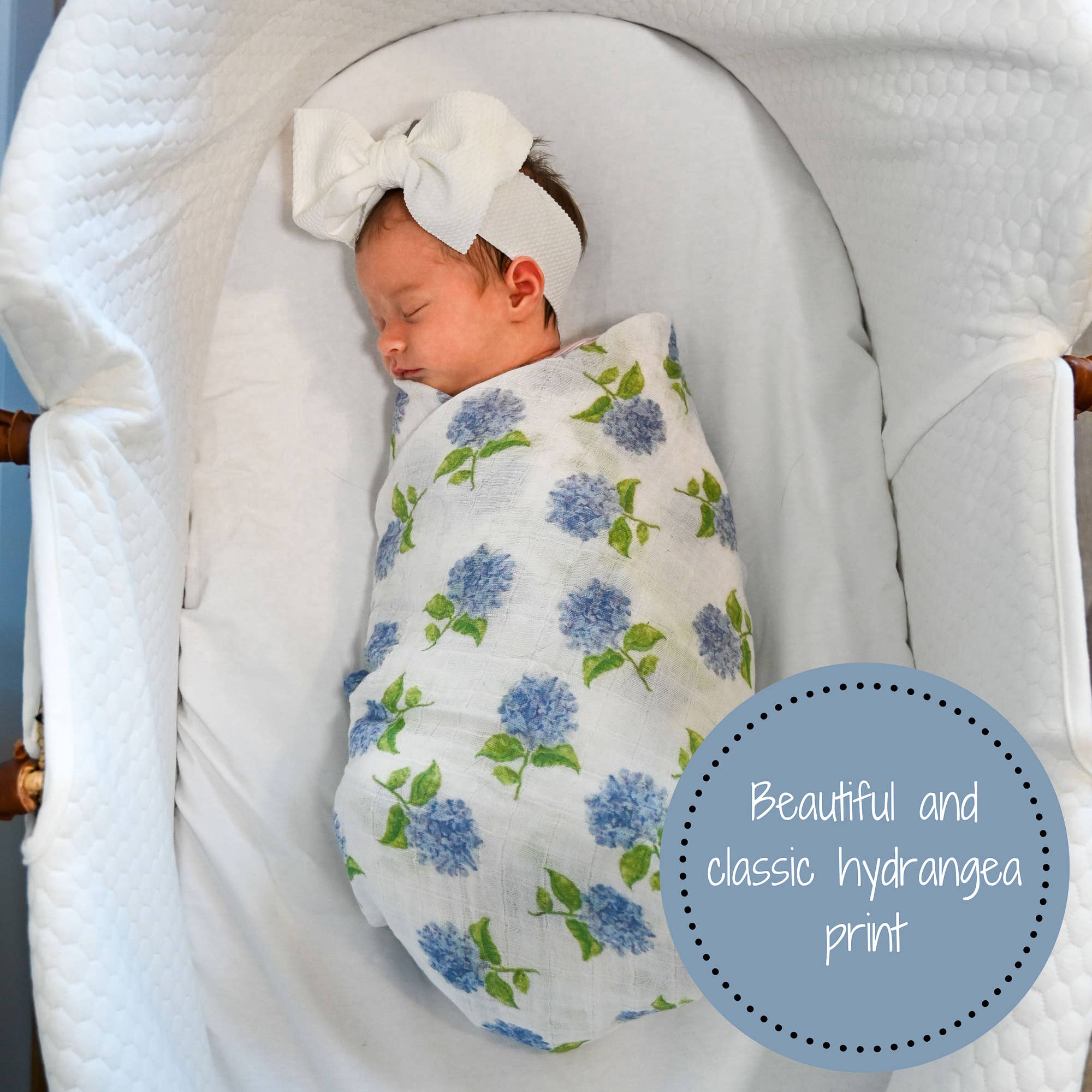 LollyBanks - Wholesale Swaddle - Baby - You Had Me At Hydrangea Baby Muslin Swaddle Blanket1