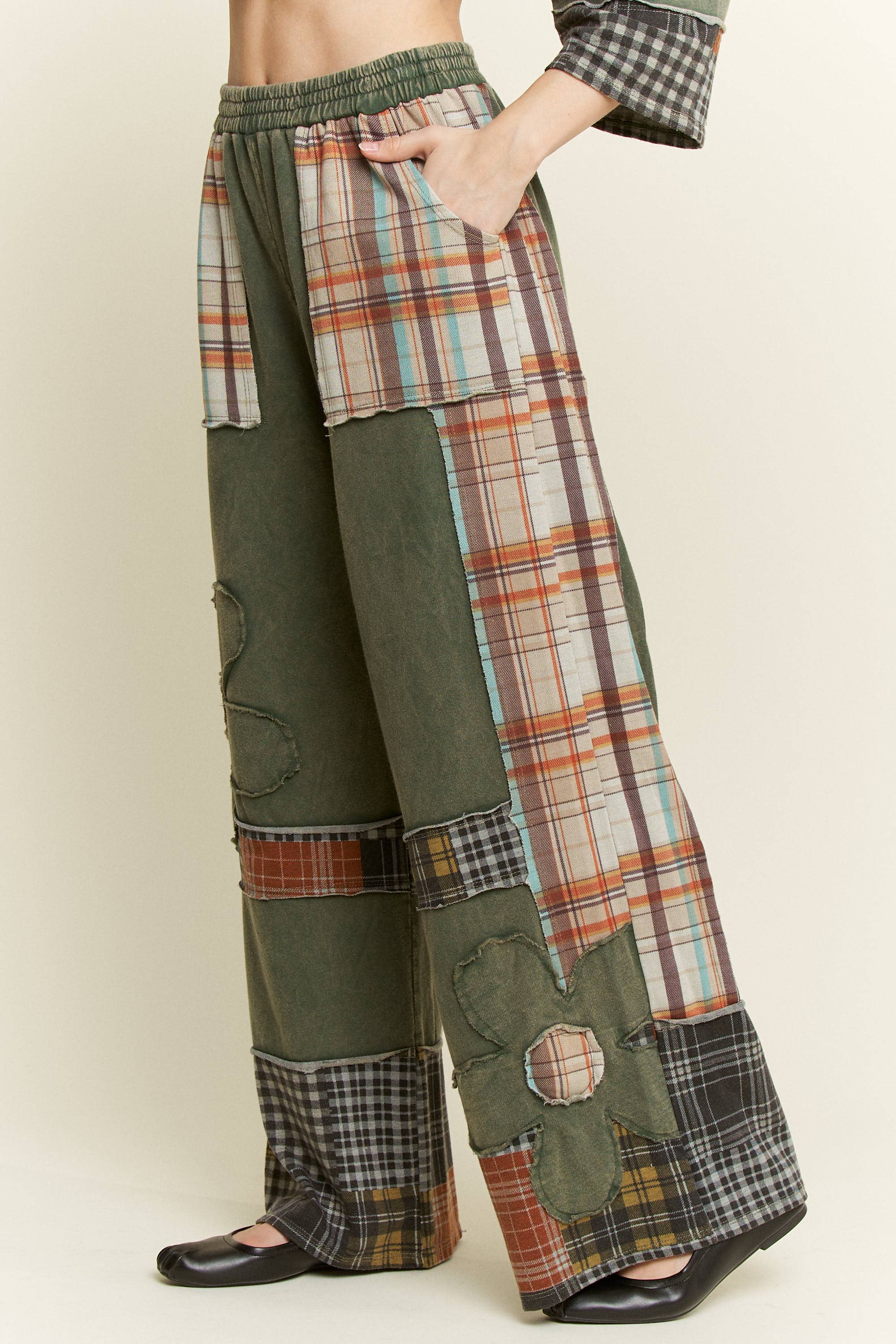 J.Her - Vente Pantalon – femme - Pantalon à carreaux délavé minéral Daisy HP67385