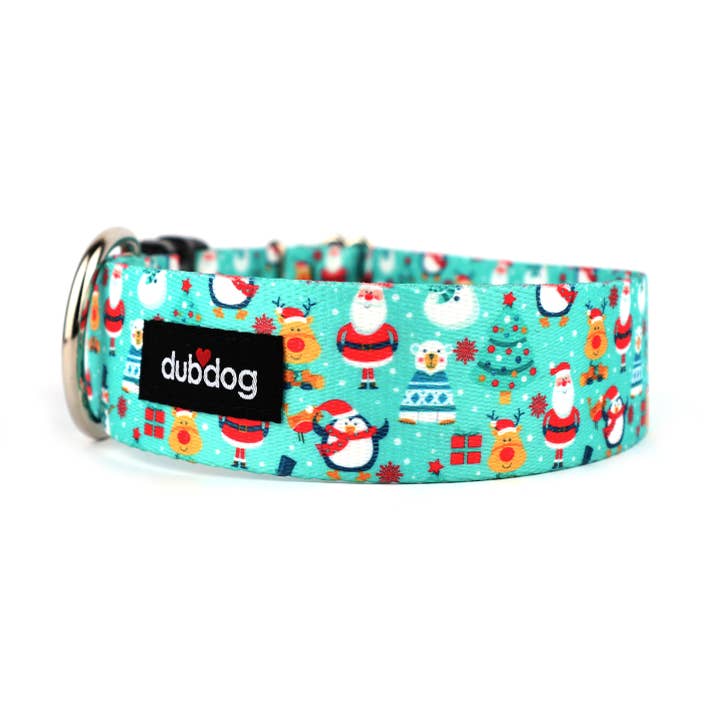 Dubdog Designs - Wholesale Pet Collar - Dog - Santa N Friends Dog Collar