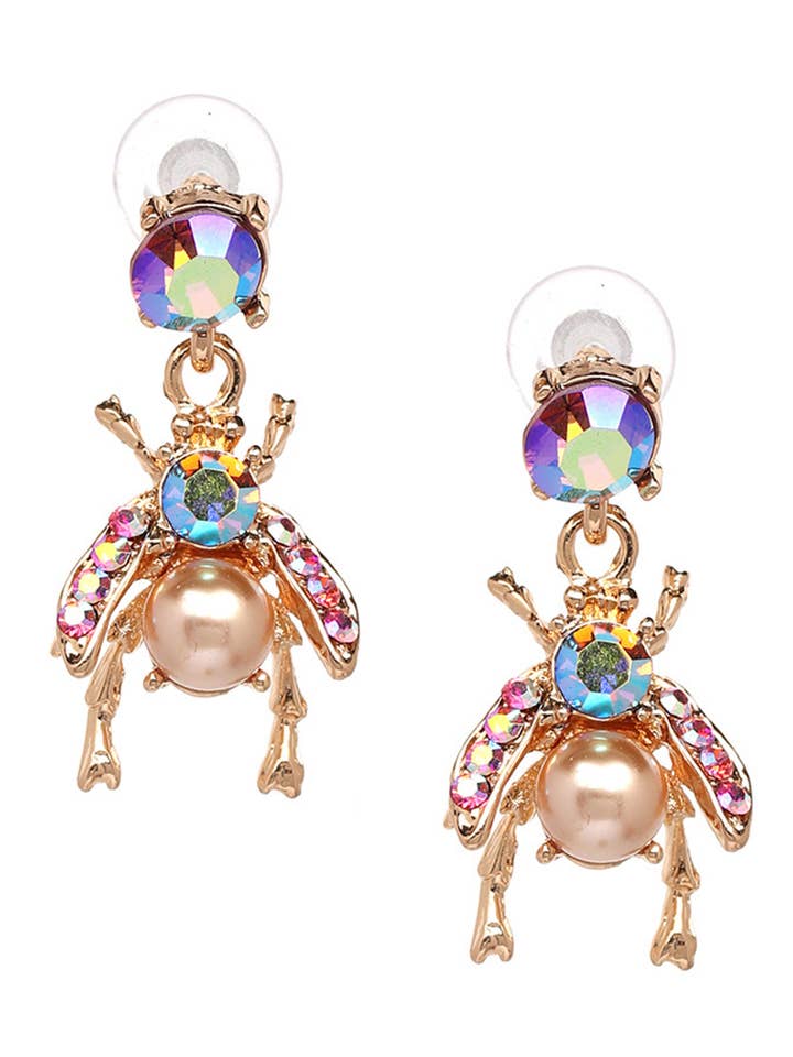 Boucles d'oreilles scarabée en strass E3202 pour la vente par Ole