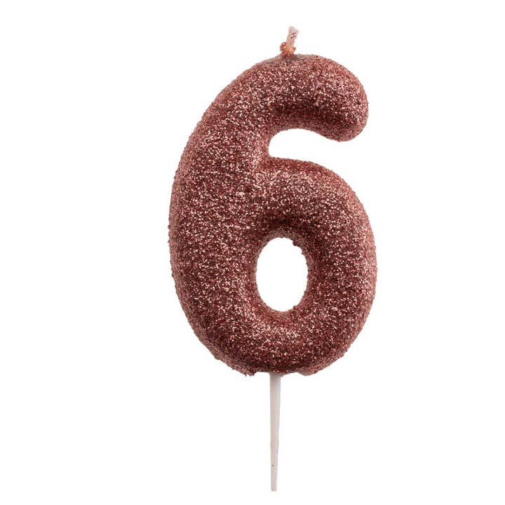 Birthday candle for cakes with pink glitter for wholesale on Faire15