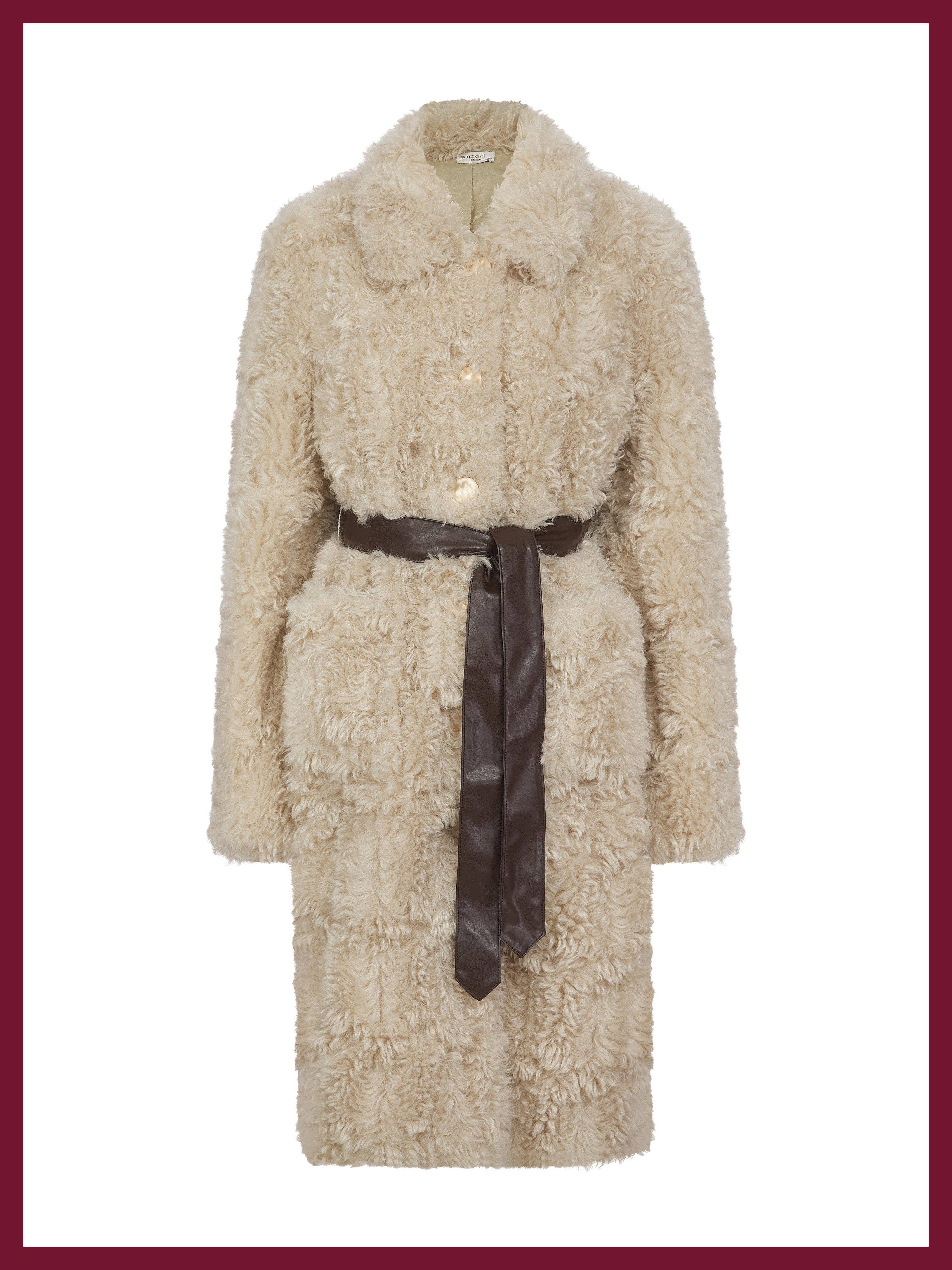 Cream Rowena Shaggy Jacket for wholesale on Faire2