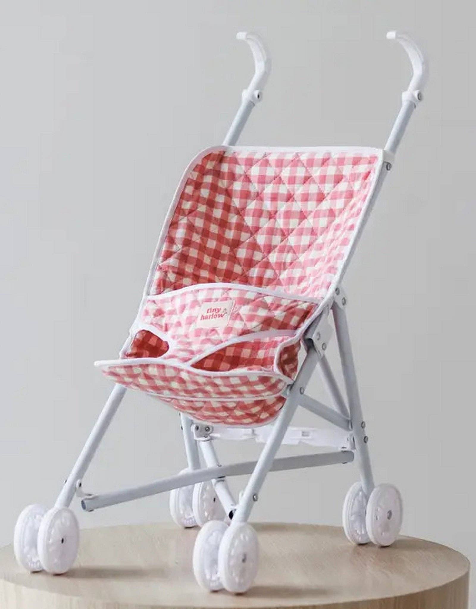 Shine on me Distribution - Wholesale Doll Stroller - Kids - Stroller for doll - Pink Gingham - Tiny Harlow1