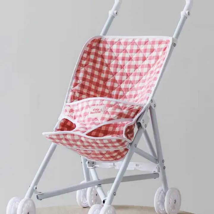 Shine on me Distribution - Wholesale Doll Stroller - Kids - Stroller for doll - Pink Gingham - Tiny Harlow1