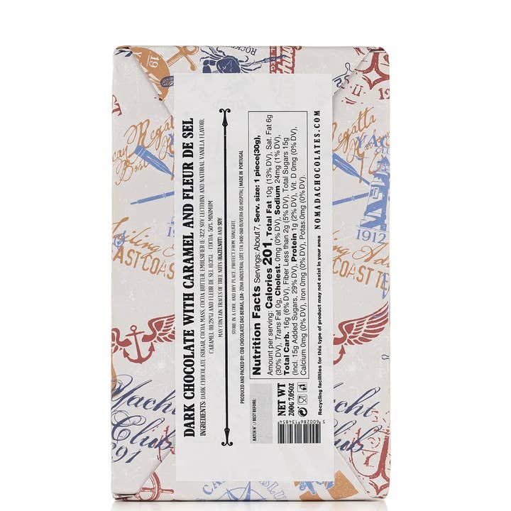 Nómada Chocolates - Wholesale Chocolate Bar - 50% Dark Chocolate w/ Salted Caramel and Fleur de Sel 200g1