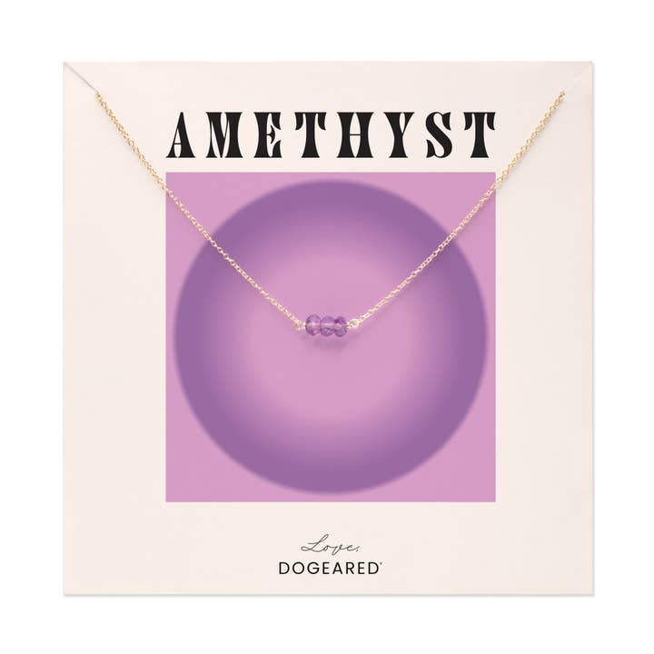 February birthstone three gem necklace with faceted amethyst for wholesale by Dogeared