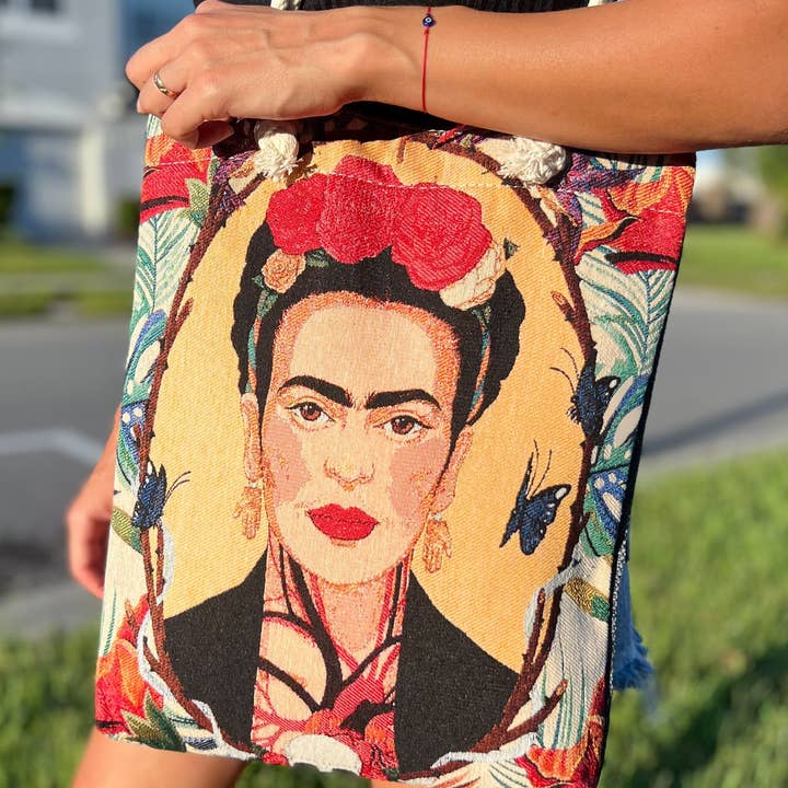 Umays Boho – wholesale Tote bag – Women's – Frida Kahlo Design Tote Bag from Woven Fabric