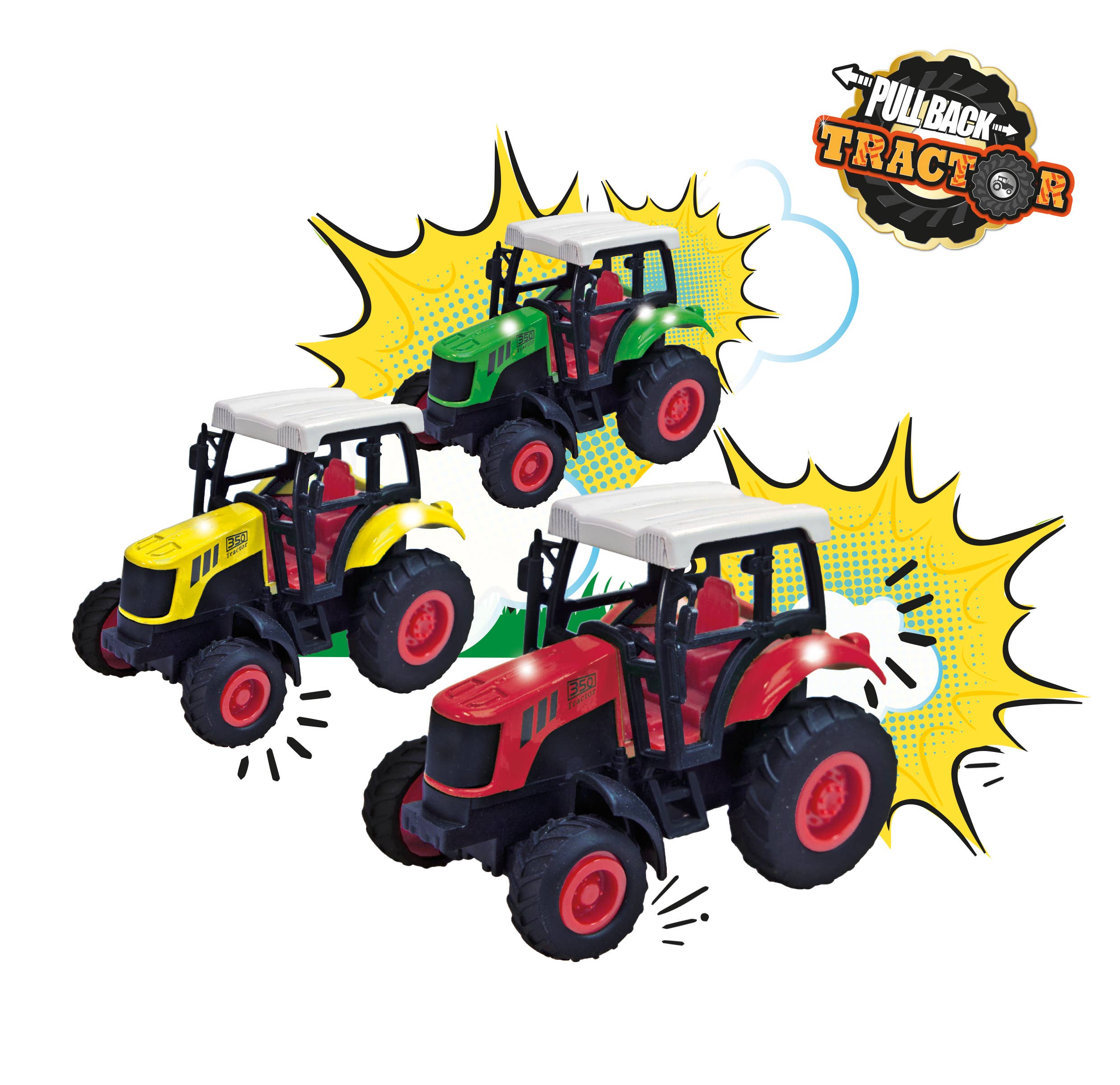 Deluxebase - Wholesale Toy Car/Truck - Kids - Transcast - Pull-Back Diecast Tractors1