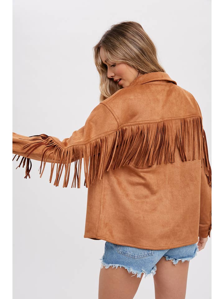 Bluivy - Wholesale Shirt Jacket/Shacket - Women's - VEGAN SUEDE FRINGED SHACKET16