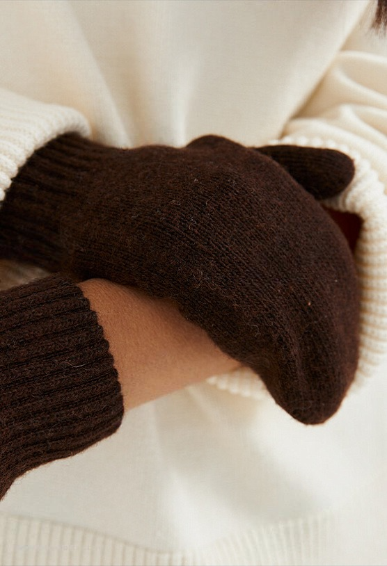 Mongulai - Wholesale Mittens - Women's - Dark Brown Sheep Wool Adult’s Mitten6